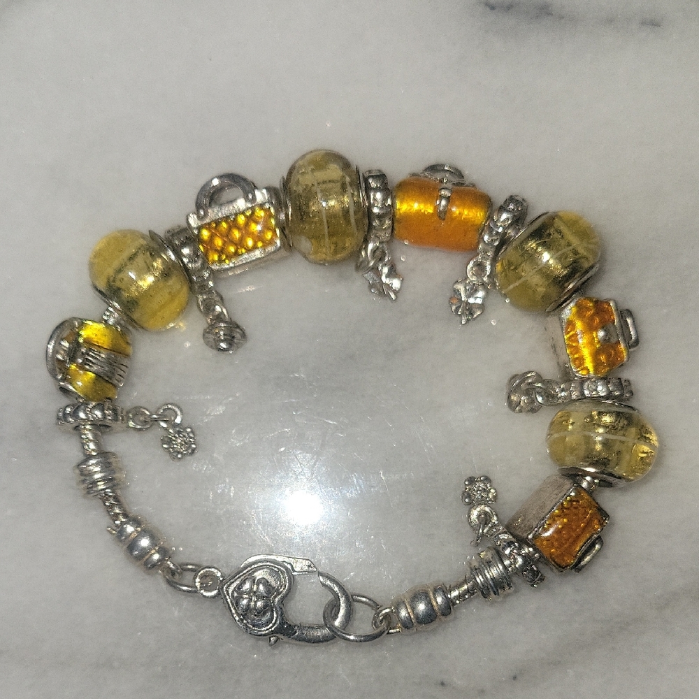 European Bracelet with 925 glass beads